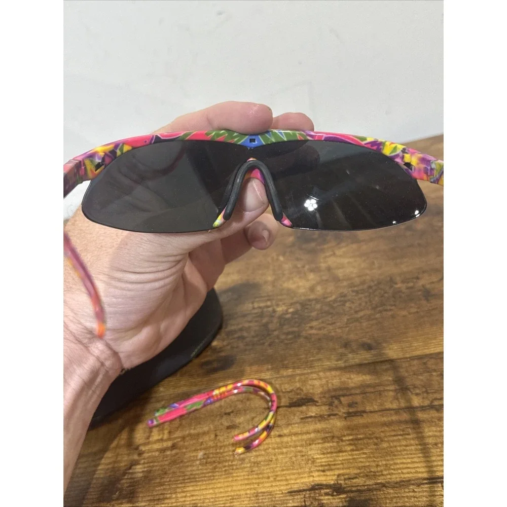 Vntg Bolle Microedge Sunglasses Wrap Pink Retro Running Y2K 2000s France